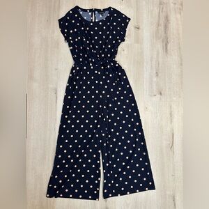 Banana Republic Dark Blue Polka Dot Jumpsuit
